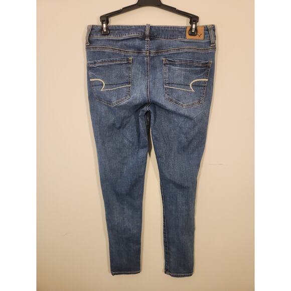 American Eagle Jeans Womens 10 Regular Blue Jegging Straight Super Stretch - Picture 8 of 12